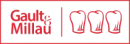 Logo de la marque Gault & Millau avec trois silhouettes de fourchettes stylisées en rouge